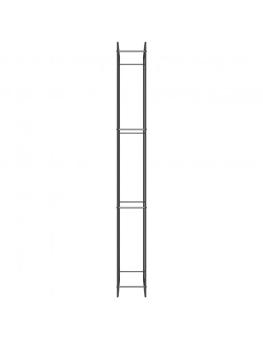 Portalegna Nero Opaco 80x28x222 cm in Acciaio