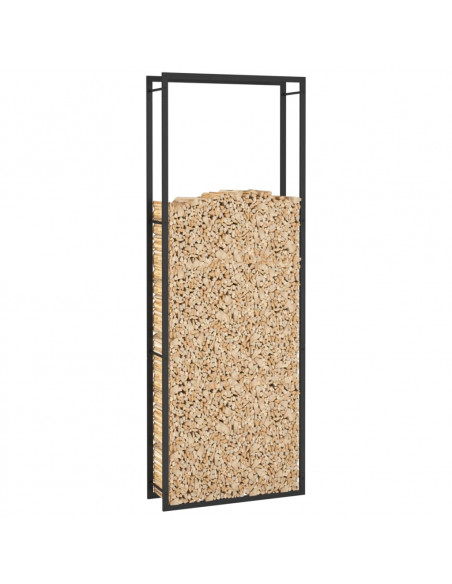 Portalegna Nero Opaco 80x28x222 cm in Acciaio