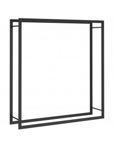 Portalegna Nero Opaco 110x28x116 cm in Acciaio 2