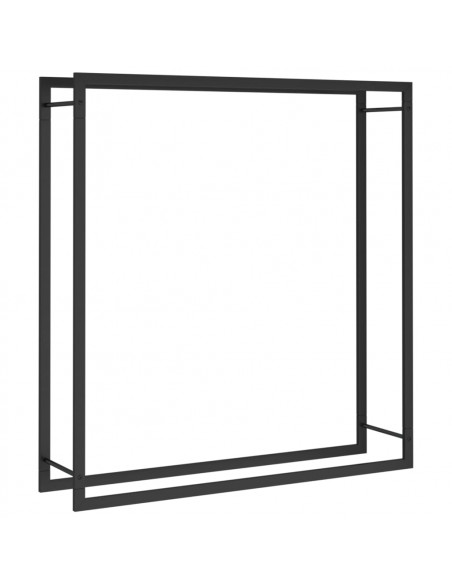Portalegna Nero Opaco 110x28x116 cm in Acciaio