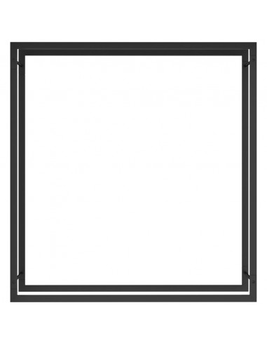 Portalegna Nero Opaco 110x28x116 cm in Acciaio