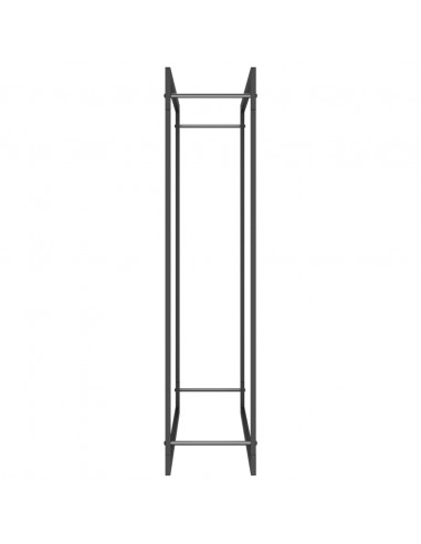 Portalegna Nero Opaco 110x28x116 cm in Acciaio