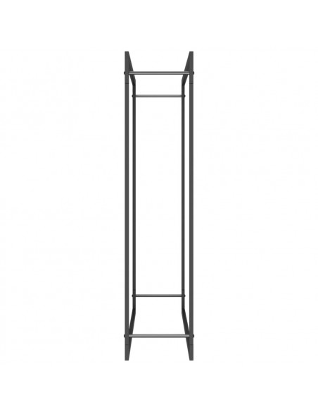Portalegna Nero Opaco 110x28x116 cm in Acciaio