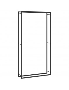 Portalegna Nero Opaco 110x28x214 cm in Acciaio 2