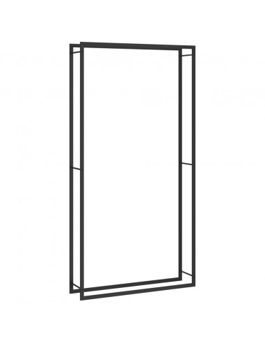 Portalegna Nero Opaco 110x28x214 cm in Acciaio