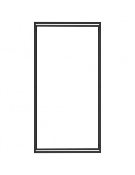 Portalegna Nero Opaco 110x28x214 cm in Acciaio
