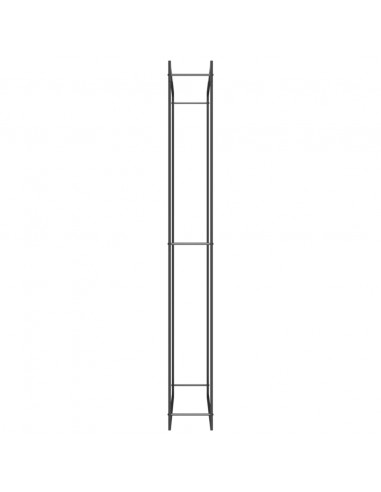 Portalegna Nero Opaco 110x28x214 cm in Acciaio