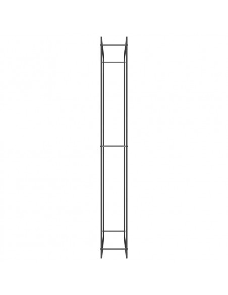 Portalegna Nero Opaco 110x28x214 cm in Acciaio