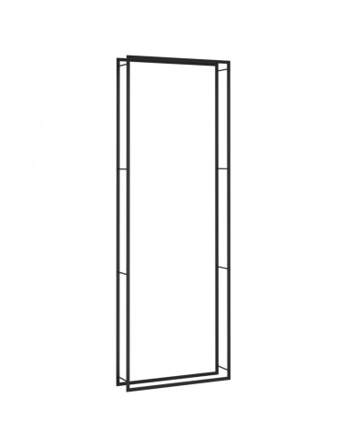Portalegna Nero Opaco 110x28x312 cm in Acciaio