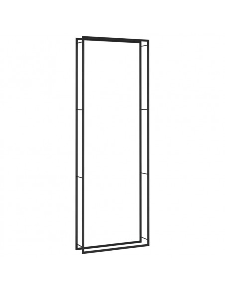 Portalegna Nero Opaco 110x28x312 cm in Acciaio