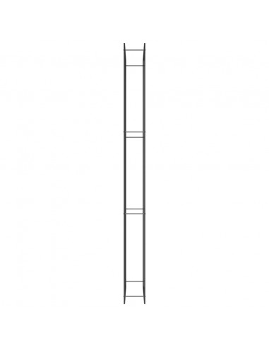 Portalegna Nero Opaco 110x28x312 cm in Acciaio