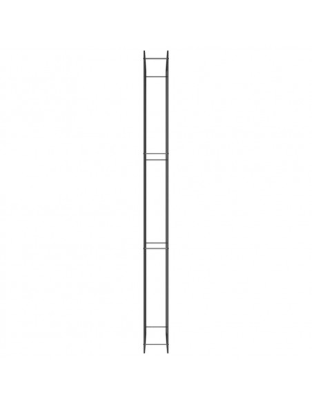 Portalegna Nero Opaco 110x28x312 cm in Acciaio