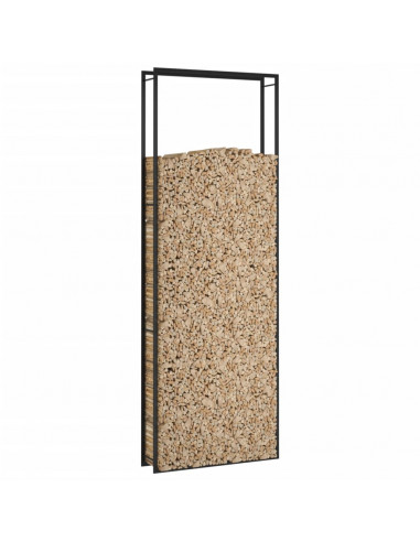 Portalegna Nero Opaco 110x28x312 cm in Acciaio