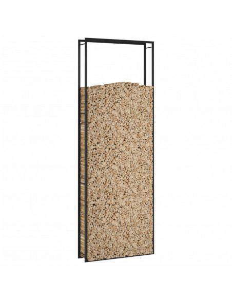 Portalegna Nero Opaco 110x28x312 cm in Acciaio