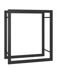 Portalegna Nero Opaco 50x28x56 cm in Acciaio 2