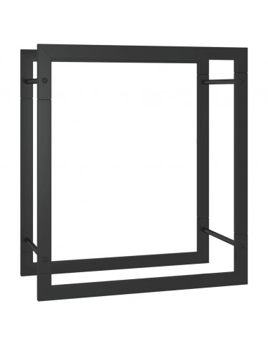 Portalegna Nero Opaco 50x28x56 cm in Acciaio