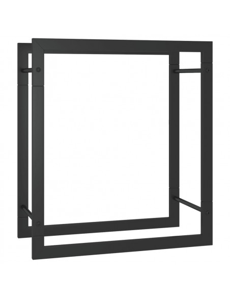 Portalegna Nero Opaco 50x28x56 cm in Acciaio