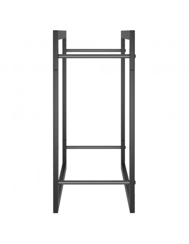 Portalegna Nero Opaco 50x28x56 cm in Acciaio