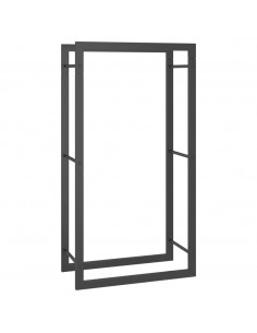 Portalegna Nero Opaco 50x28x94 cm Acciaio 2