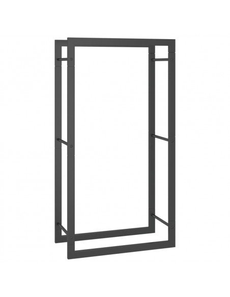 Portalegna Nero Opaco 50x28x94 cm Acciaio