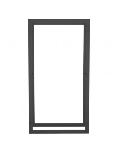 Portalegna Nero Opaco 50x28x94 cm Acciaio