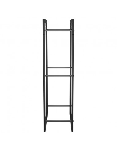 Portalegna Nero Opaco 50x28x94 cm Acciaio