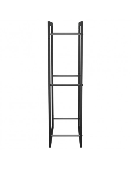 Portalegna Nero Opaco 50x28x94 cm Acciaio
