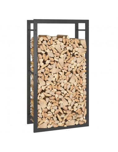 Portalegna Nero Opaco 50x28x94 cm Acciaio