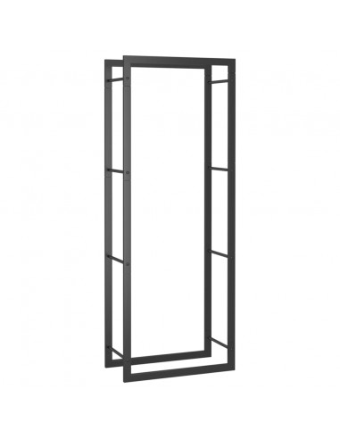 Portalegna Nero Opaco 50x28x132 cm in Acciaio