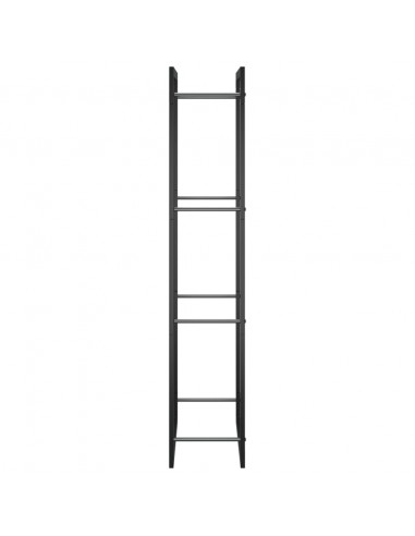 Portalegna Nero Opaco 50x28x132 cm in Acciaio