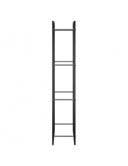 Portalegna Nero Opaco 50x28x132 cm in Acciaio