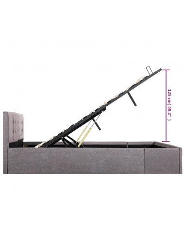 Giroletto con Contenitore Grigio Talpa in Tessuto 160x200 cm