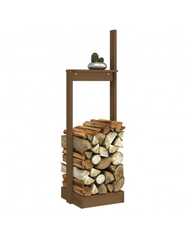 Portalegna Miele 33,5x30x110 cm in Legno Massello di Pino