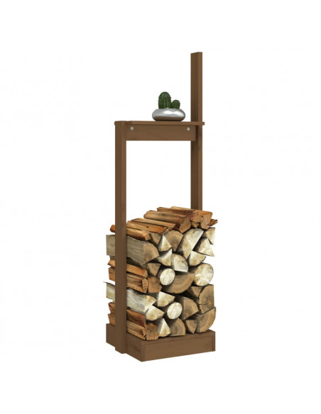 Portalegna Miele 33,5x30x110 cm in Legno Massello di Pino