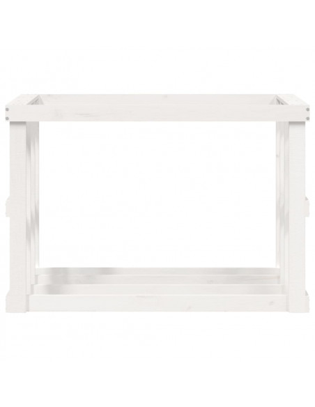 Portaceppi da Esterno Bianco 108x52x74 cm Legno Massello Pino