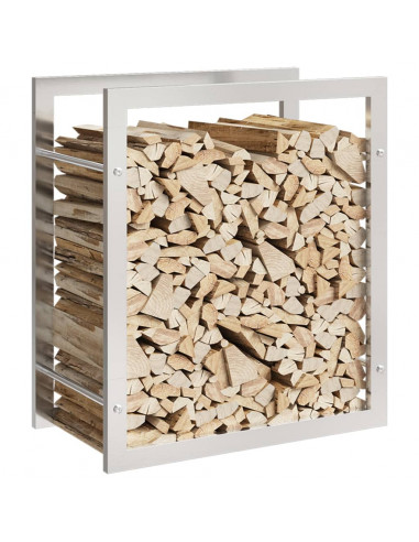 Portalegna 50x28x56 cm in Acciaio Inossidabile