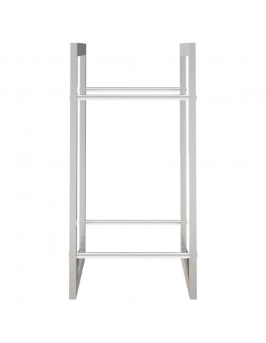 Portalegna 50x28x56 cm in Acciaio Inossidabile