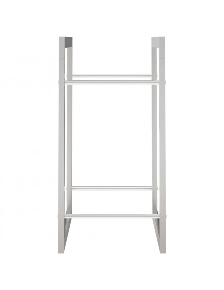 Portalegna 50x28x56 cm in Acciaio Inossidabile