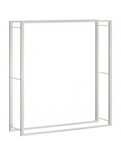 Portalegna 110x28x116 cm in Acciaio Inossidabile 2