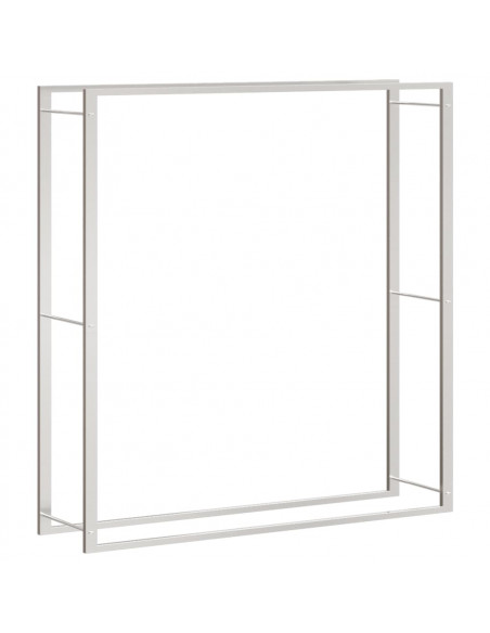 Portalegna 110x28x116 cm in Acciaio Inossidabile