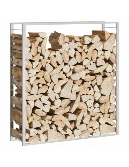 Portalegna 110x28x116 cm in Acciaio Inossidabile