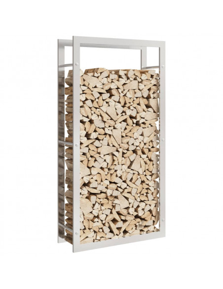Portalegna 80x28x154 cm in Acciaio Inossidabile
