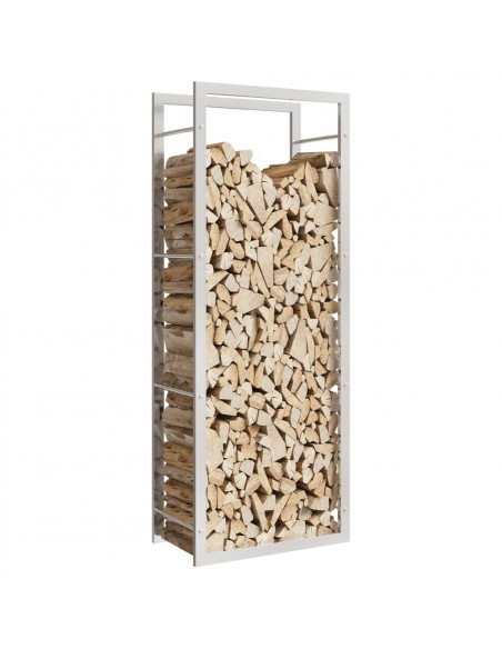 Portalegna 50x28x132 cm in Acciaio Inossidabile