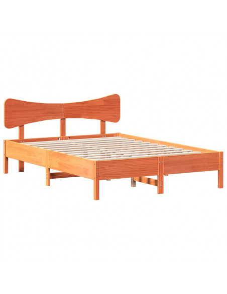 Giroletto senza Materasso Marrone Cera 135x190 cm Legno di Pino