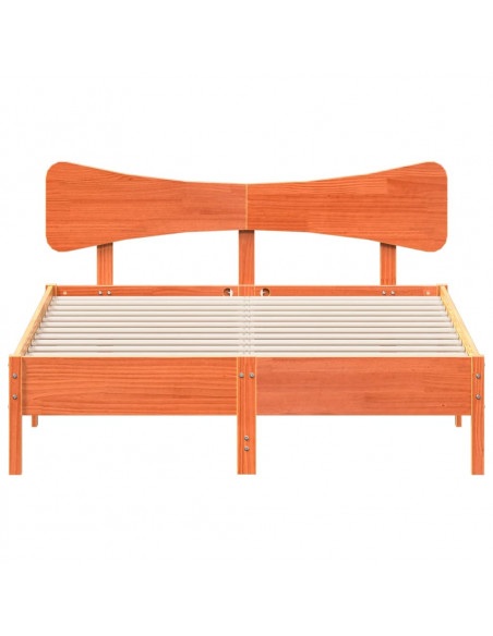 Giroletto senza Materasso Marrone Cera 135x190 cm Legno di Pino