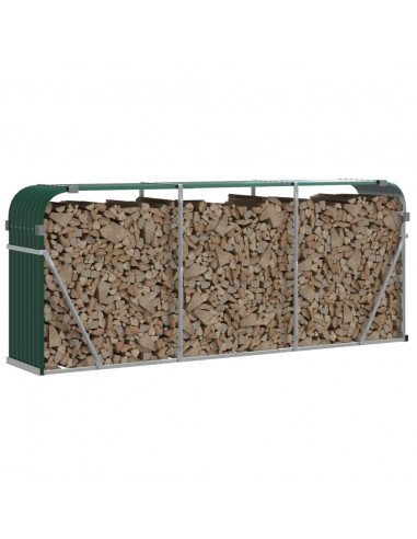 Portaceppi Verde 234x45x100 cm in Acciaio Zincato