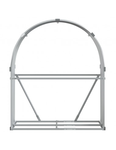 Portaceppi Grigio Chiaro 120x45x140 cm in Acciaio Zincato