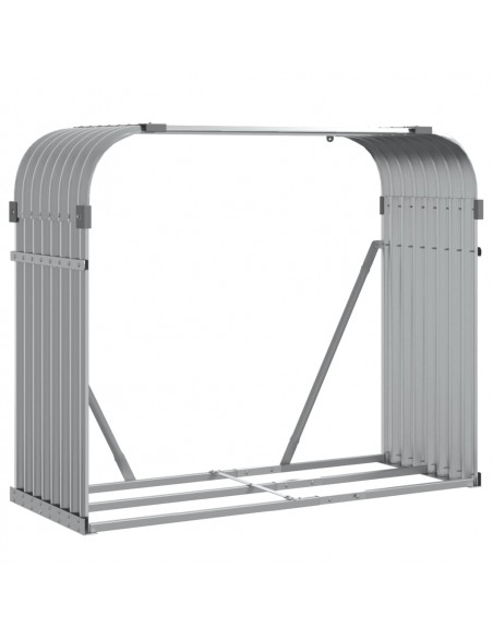 Portaceppi Grigio Chiaro 120x45x100 cm in Acciaio Zincato