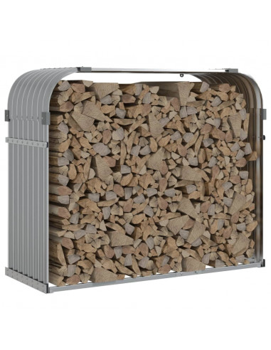 Portaceppi Grigio Chiaro 120x45x100 cm in Acciaio Zincato