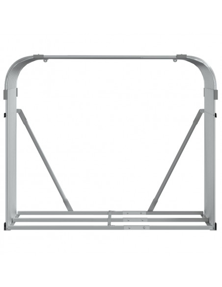 Portaceppi Grigio Chiaro 120x45x100 cm in Acciaio Zincato